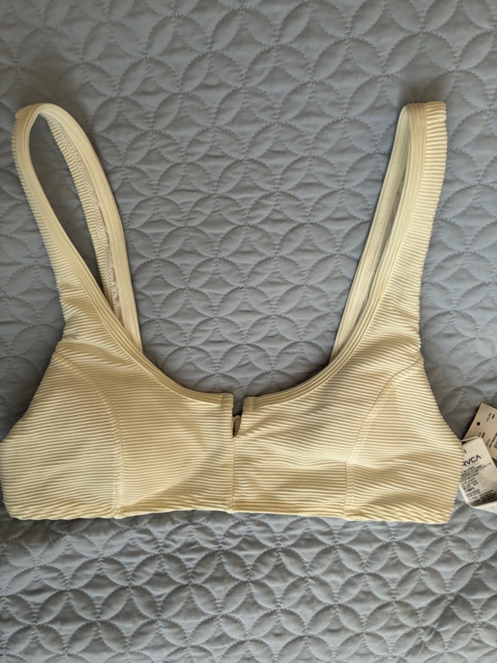 RVCA Cream Color Ribbed Bikini top